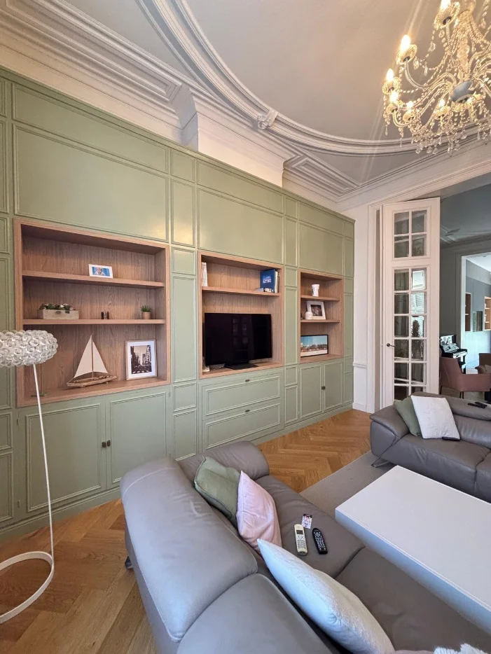Salon lumineux repeint à Dunkerque